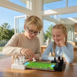 Play Shifu Tacto: Chess tablet chess game with physical pieces, played by two children