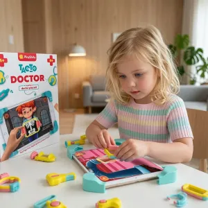 PlayShifu Tacto Doctor interaktiivinen lääkärileikkisetti lapsille, sisältää tabletilla pelattavan pelin ja värikkäitä lääkärinvälineitä