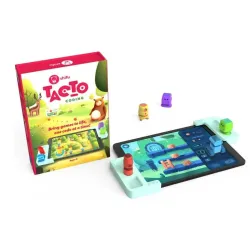 Interactive Shifu Tacto Coding game for kids aged 4+ with colorful figures and app for learning programming basics.