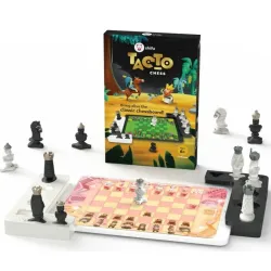 Shifu Tacto Chess game with interactive pieces and tablet, educational chess app with multiple levels for strategic learning and fun.